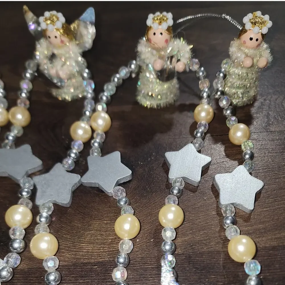 Avon Christmas Angel and star garland vintage 6 ft